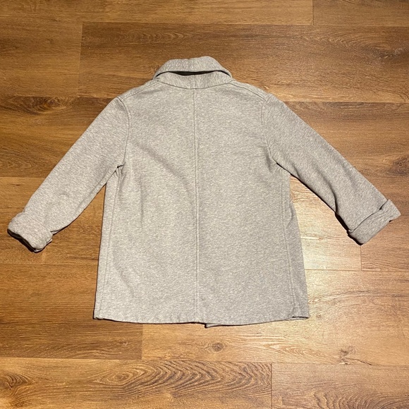 Theory Ashby Raj Grey Open Front Sweatshirt Cardigan 3/4 Sleeve Size M Sweater - Picture 10 of 12